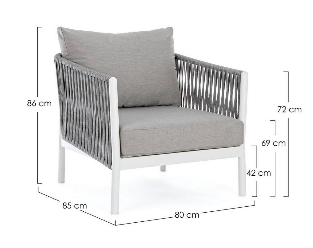 Sessel Florencia weiß grau