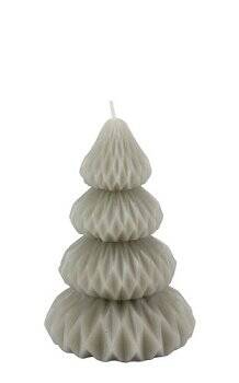 Kerze Jutis Baum grau 13,5cm