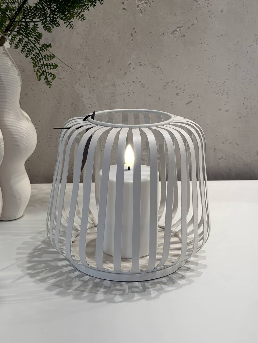 Wholesaler Solar Laterne Cottage Metal white, 21x21x17,5 cm