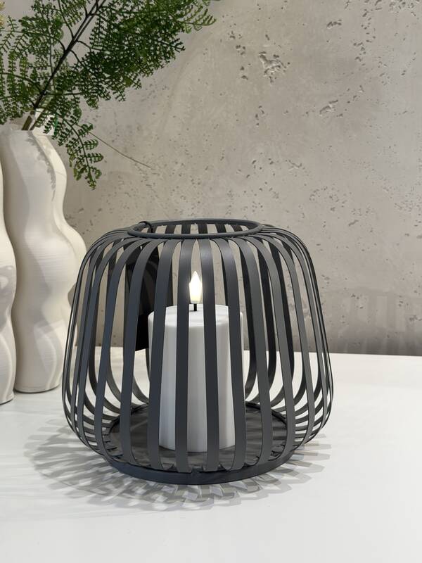 Wholesaler Solar Laterne Cottage Metal grey, 21x21x17,5 cm